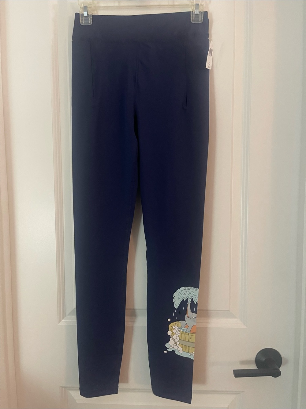 Disney Navy Blue Dumbo Athletic Leggings with Colorful Tub Graphic